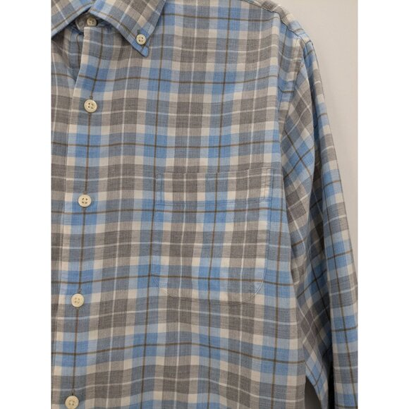Peter Miller Button Down Shirt Men Size S Check Plaid Office Casual Effortless - Picture 5 of 10